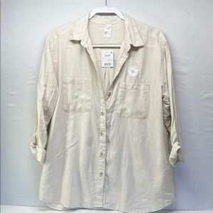 Women's Cream Button Down Shirt